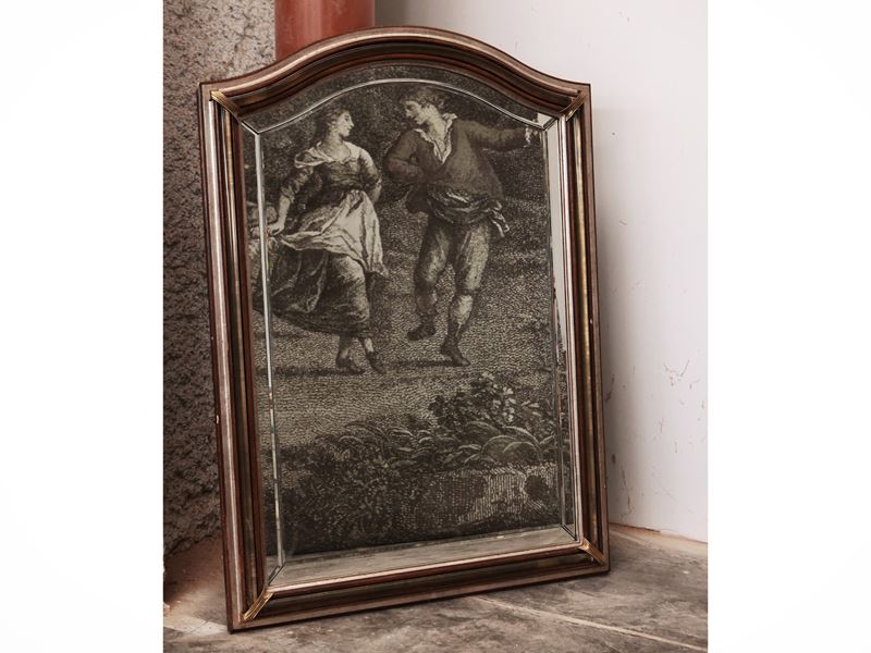 Spechiera con Cornice in Legno Dorato e Argentato