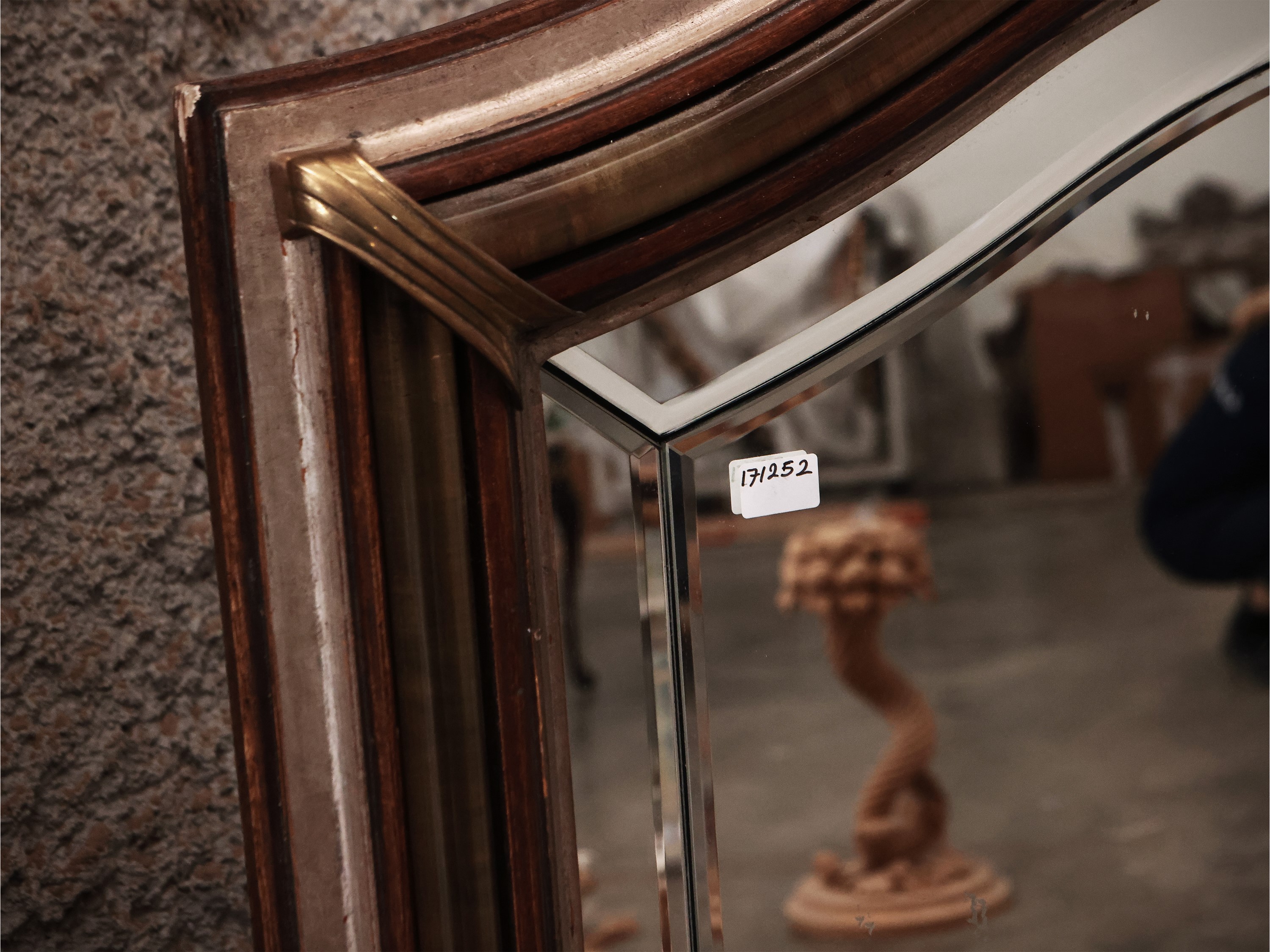 Spechiera con Cornice in Legno Dorato e Argentato