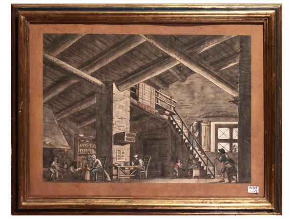 Scuola francese del XVIII secolo - Interni di cucina