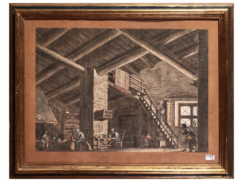 Scuola Francese del XVIII Secolo - Interni di Cucina