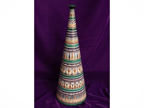 Vaso in ceramica policroma, Falcone Vietri