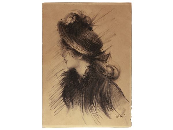 Giovanni Boldini - Portrait of a woman with hat