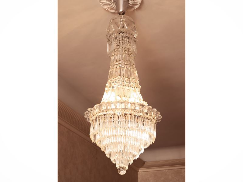 Lampadario a Paniere in Cristallo