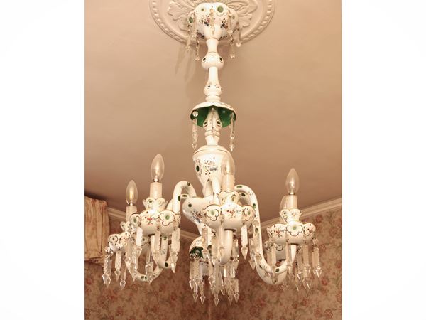 Lampadario in vetro doppio