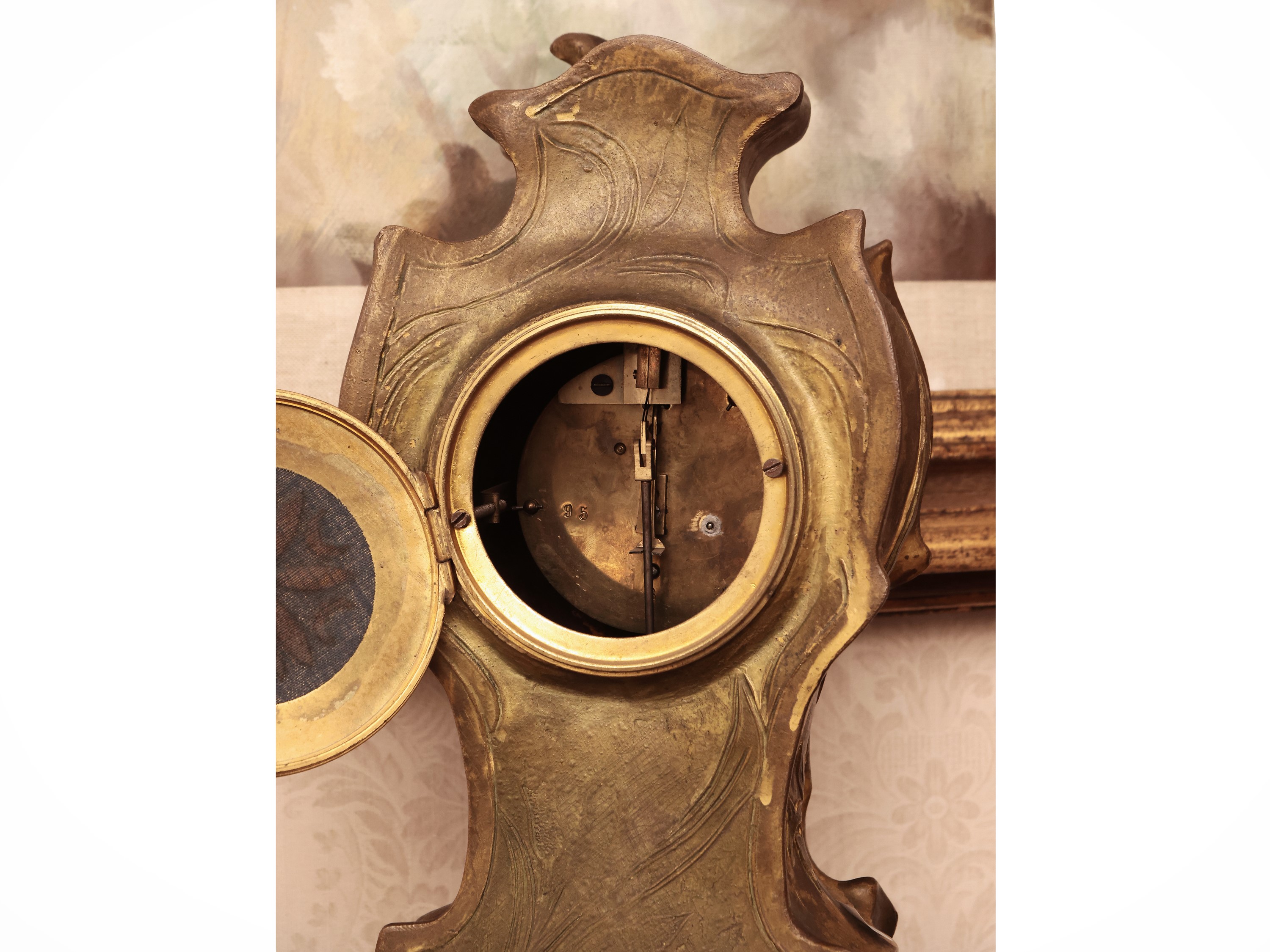 Orologio da Camino in Metallo Dorato