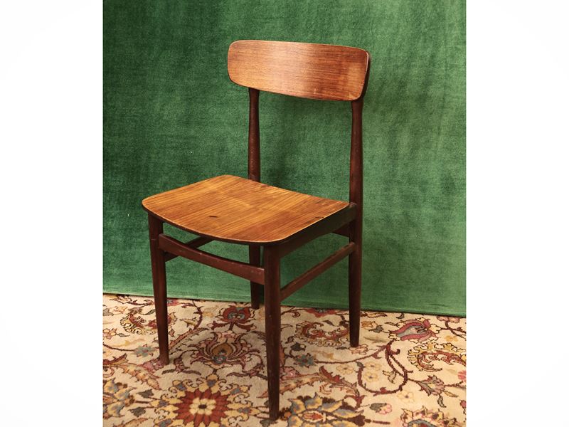 Serie di sei sedie Viotto in legni esotici, 1960