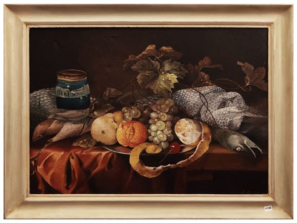 Laura Giarrizzo - Natura morta con pesce 1990