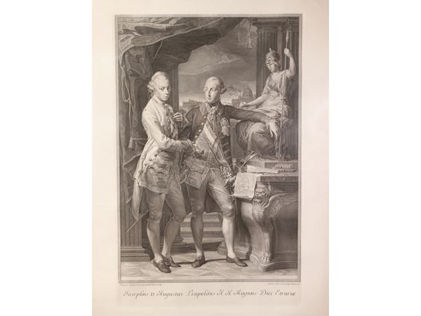 Andrea Rossi - L'imperatore Giuseppe II e il Granduta di Toscana Pietro Leopoldo si danno la mano 1775