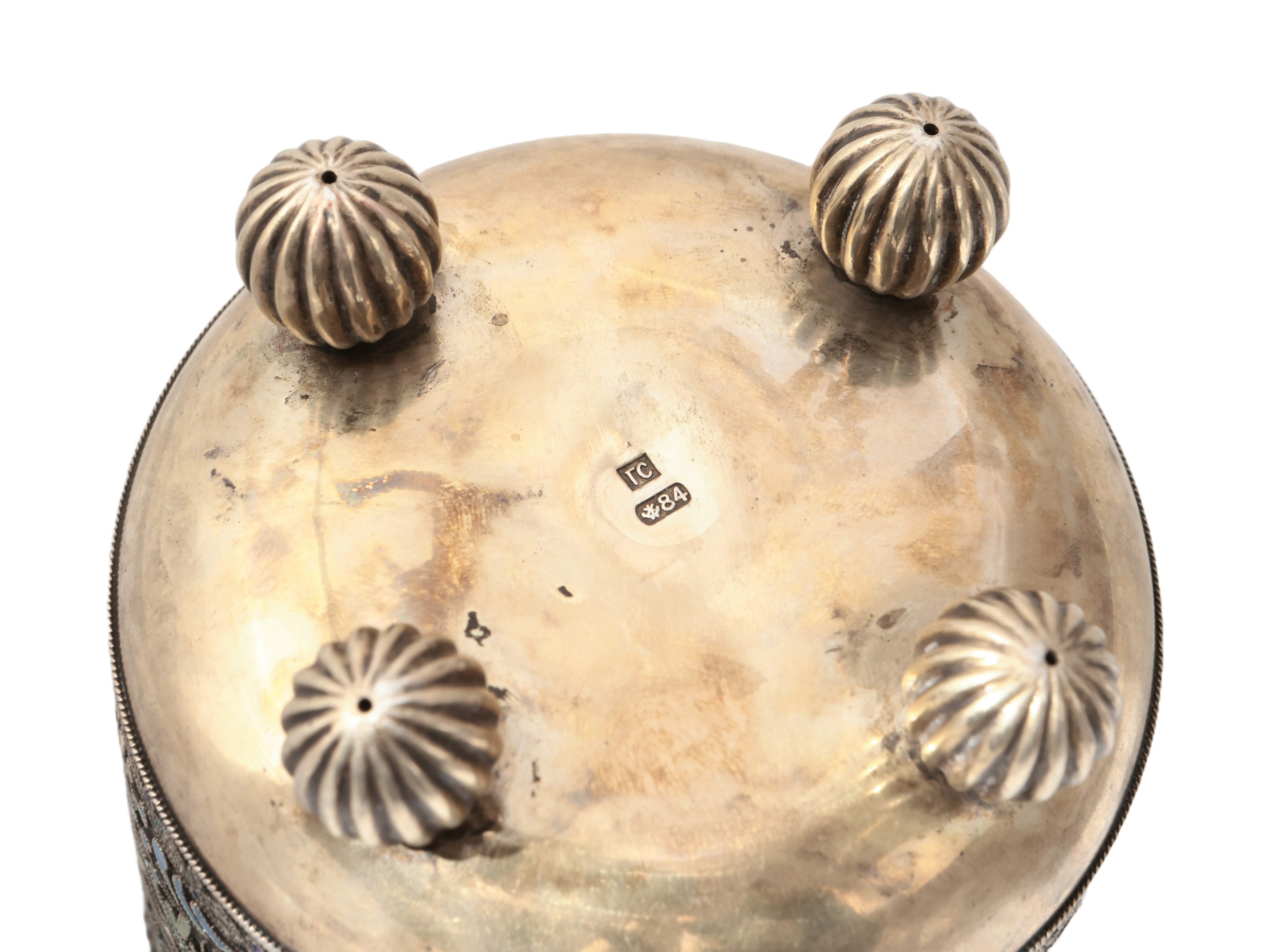 Bicchiere in argento vermeil e smalti cloisonné