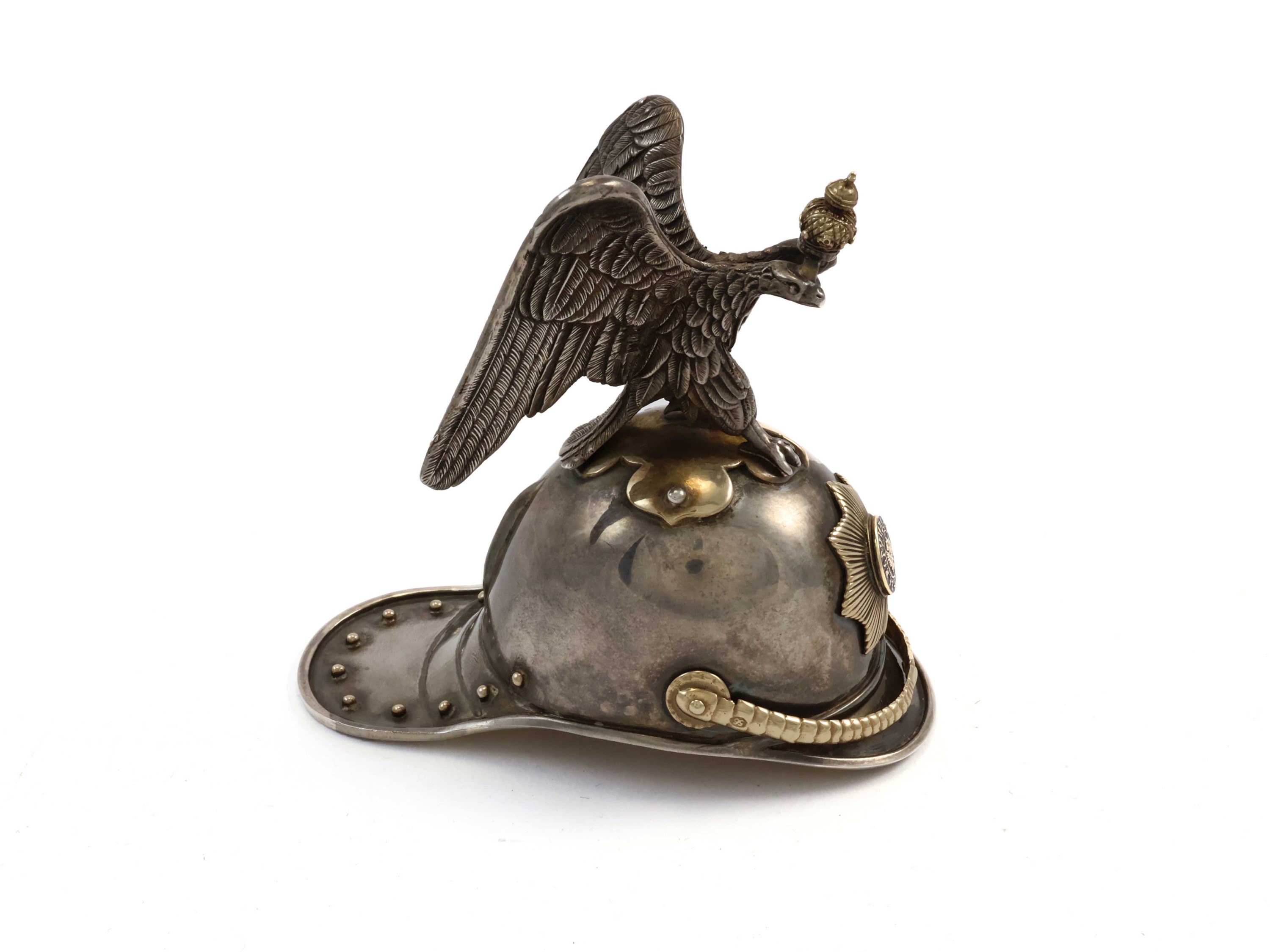 Peter Carl Fabergé - Elmo Ufficiale dei Cavalieri della Guardia Dell'imperatrice in Argento e Oro...