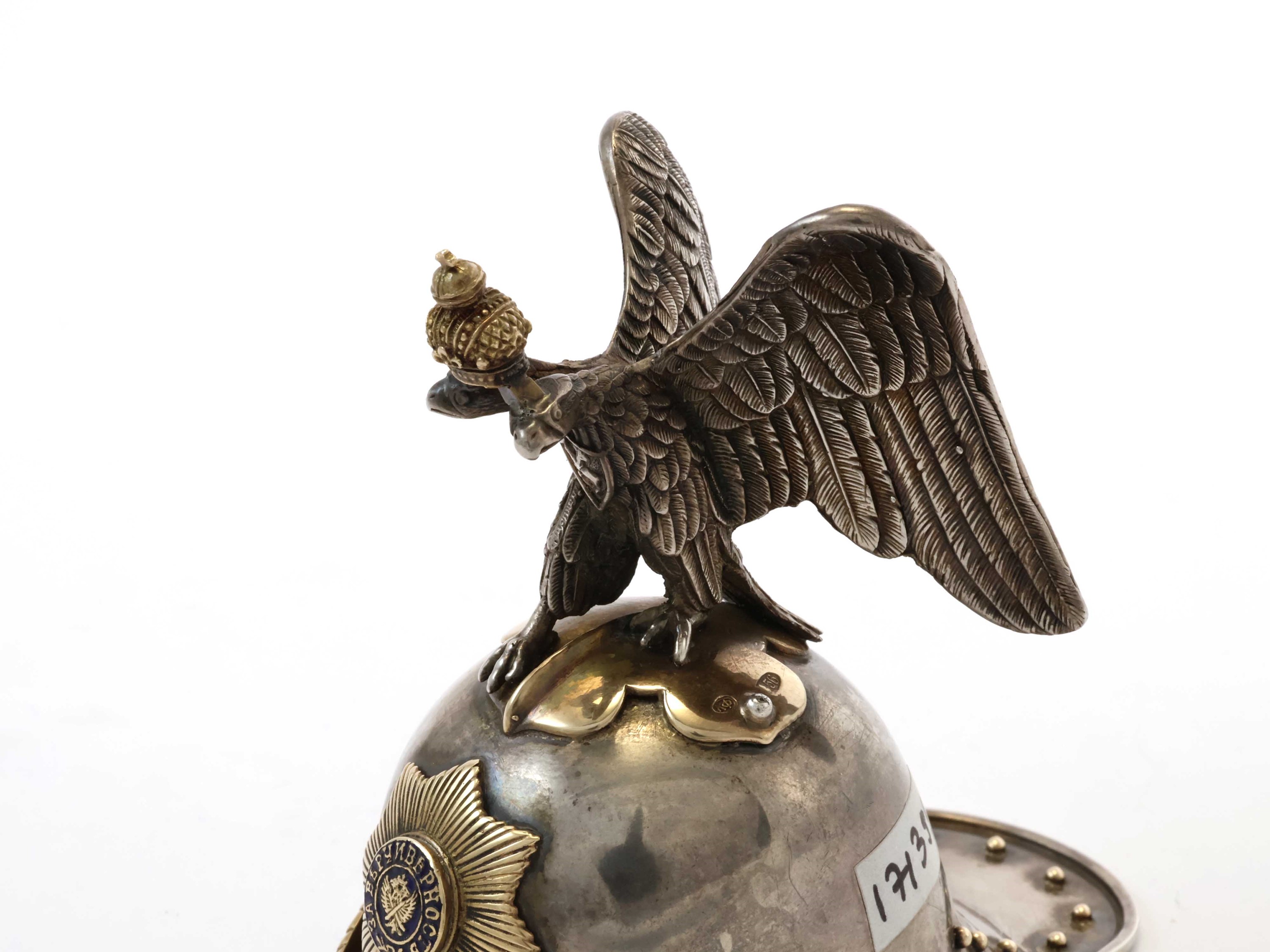 Peter Carl Fabergé - Elmo Ufficiale dei Cavalieri della Guardia Dell'imperatrice in Argento e Oro...