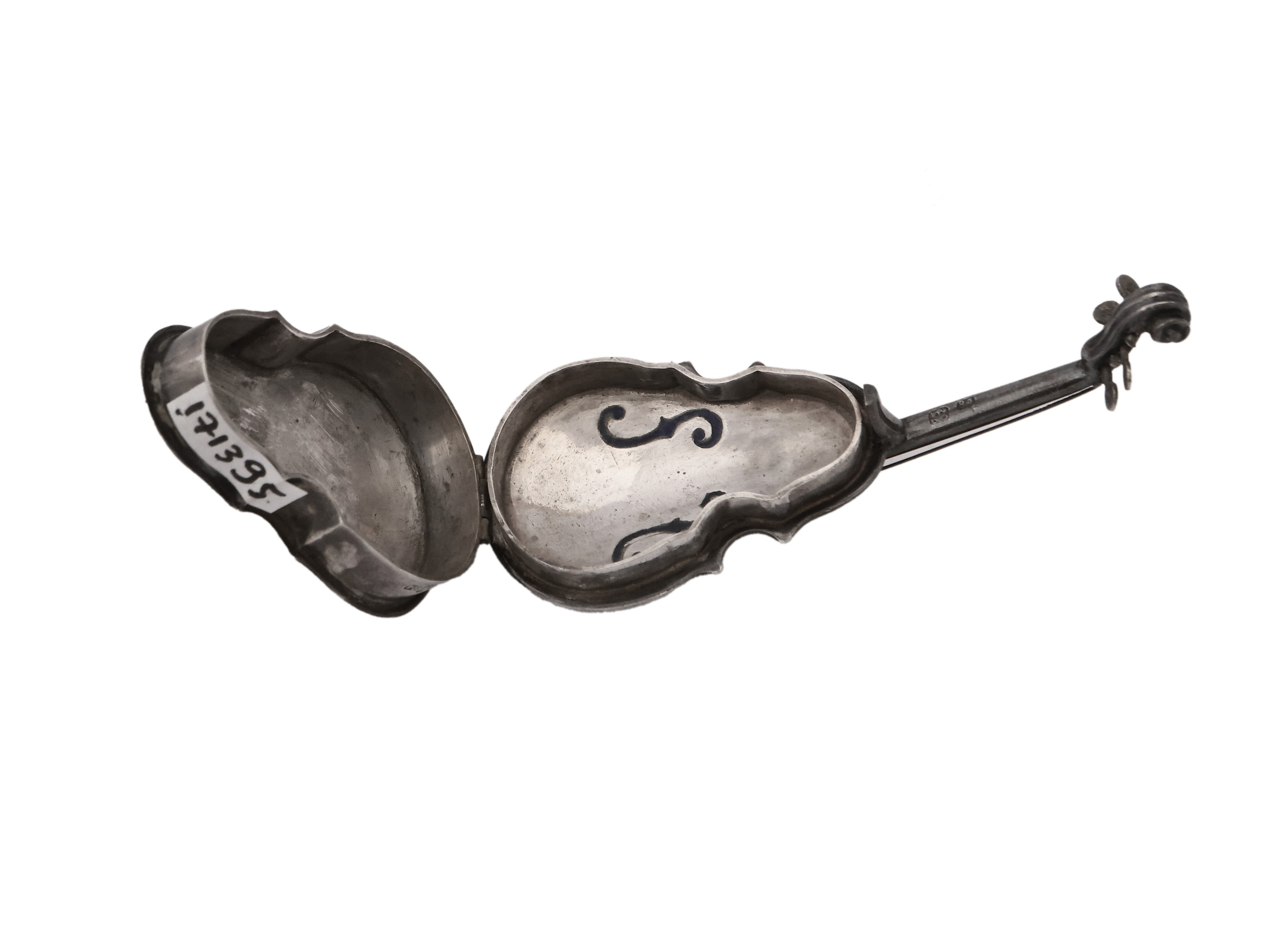 Piccola Scatola a Foggia di Violino Stradivari in Argento e Smalti