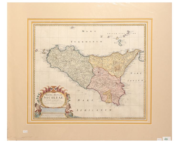 Regni & Insulae Siciliae Tabula Geographica 1747