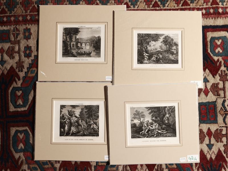 Quattro Acqueforti dalla "galerie Du Musée Napoléon" Scuola Italiana