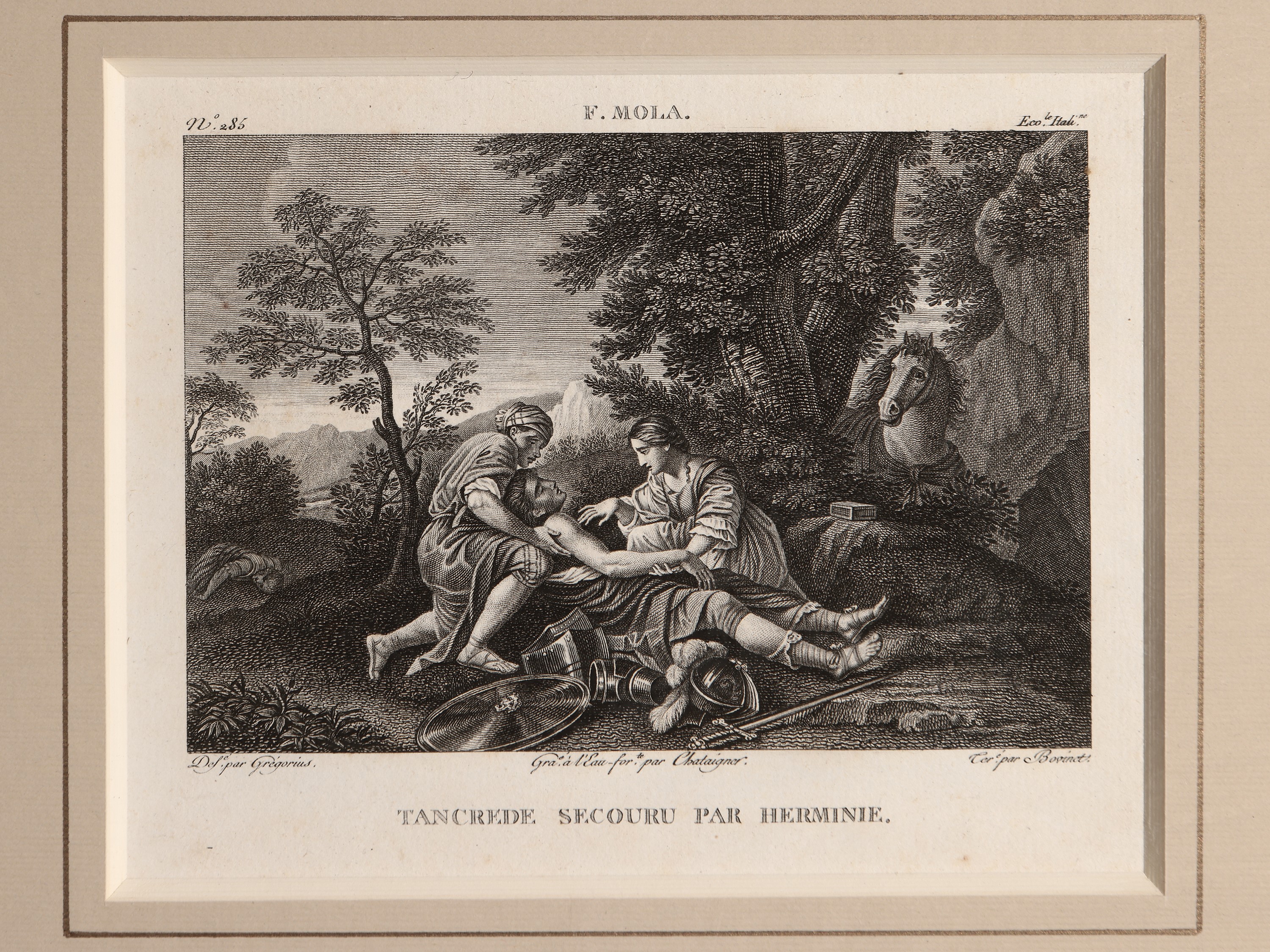 Quattro acqueforti dalla "Galerie du Musée Napoléon" Scuola Italiana