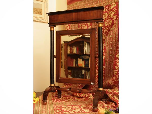 Mirror to psyche from toilet in walnut