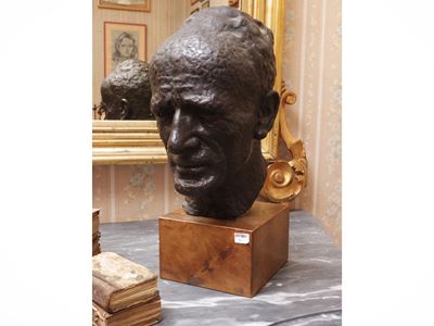 Testa virile in bronzo
