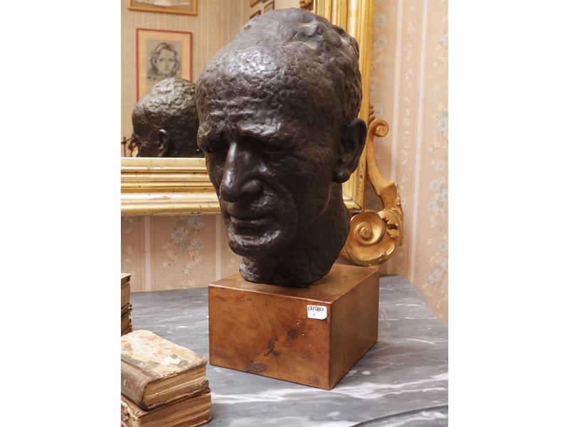 Scuola Italiana Dell'inizio del XX Secolo - Testa virile in bronzo
