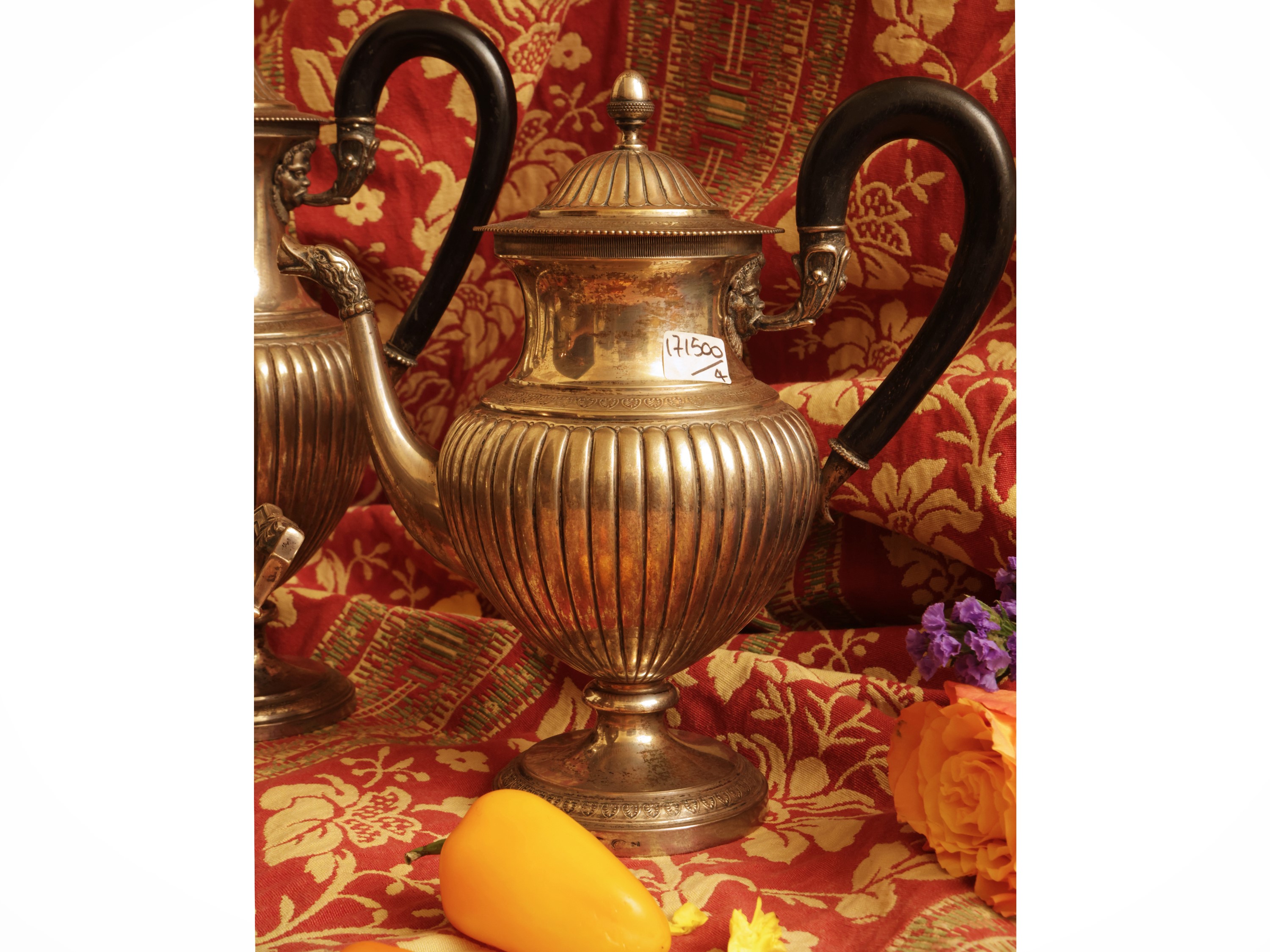 Servizio da tè e caffè in argento, Pampaloni Firenze