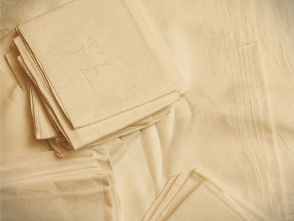 Two Flanders linen tablecloths