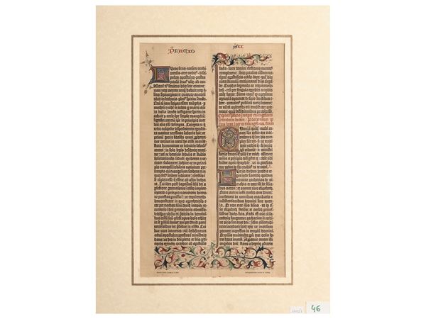 La bibbia di Gutemberg  (Fine del XIX secolo)  - Asta Stampe decorative - Maison Bibelot - Casa d'Aste Firenze - Milano