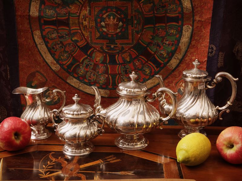 Servizio da tè e caffè in argento, Cesa Alessandria