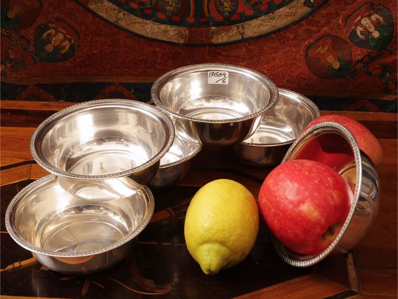 Serie di sei coppette in argento, Calegaro Padova