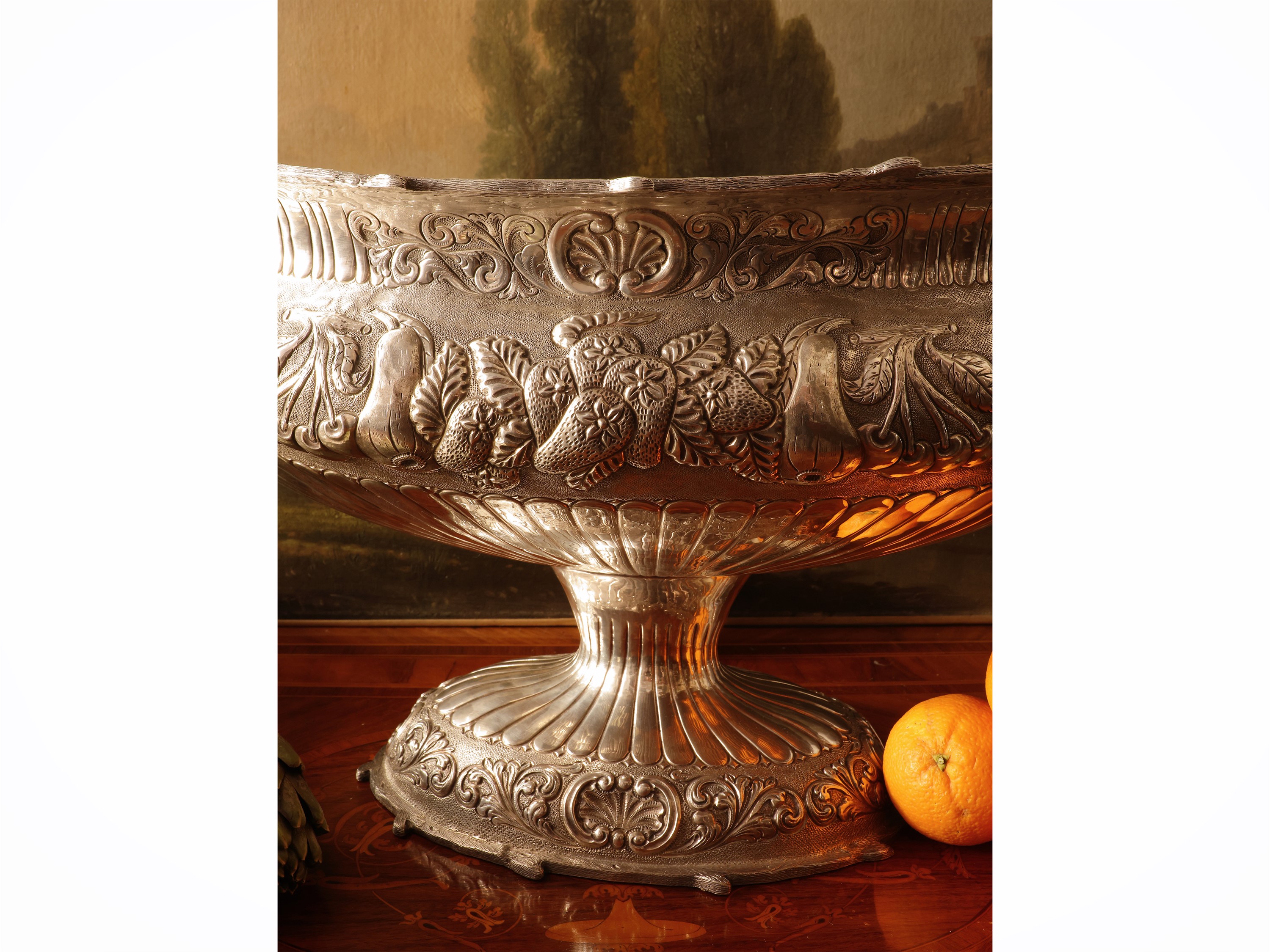 Monumentale coppa centrotavola in argento, Gaetano D'Agostino Argenterie