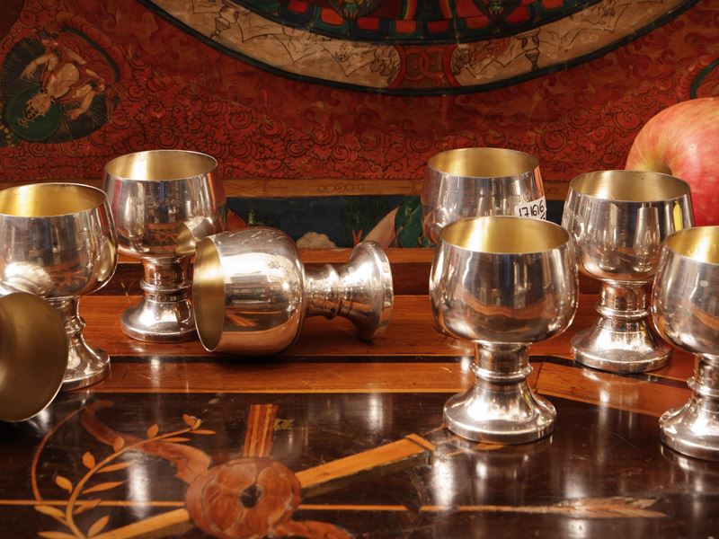 Serie di dodici calici da liquore in argento, Brandimarte Firenze