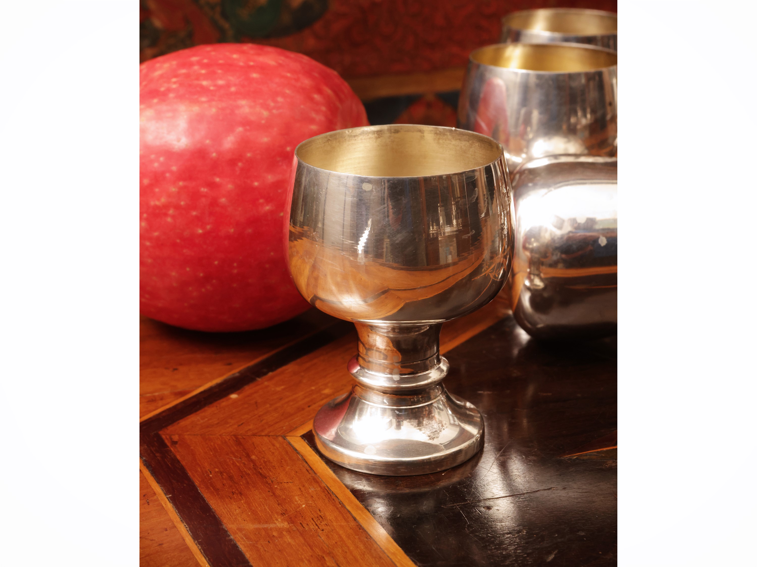 Serie di dodici calici da liquore in argento, Brandimarte Firenze