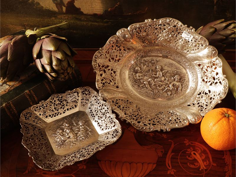 Due cestini in argento