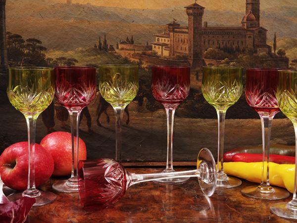 Service of Crystal Harlequin Glasses