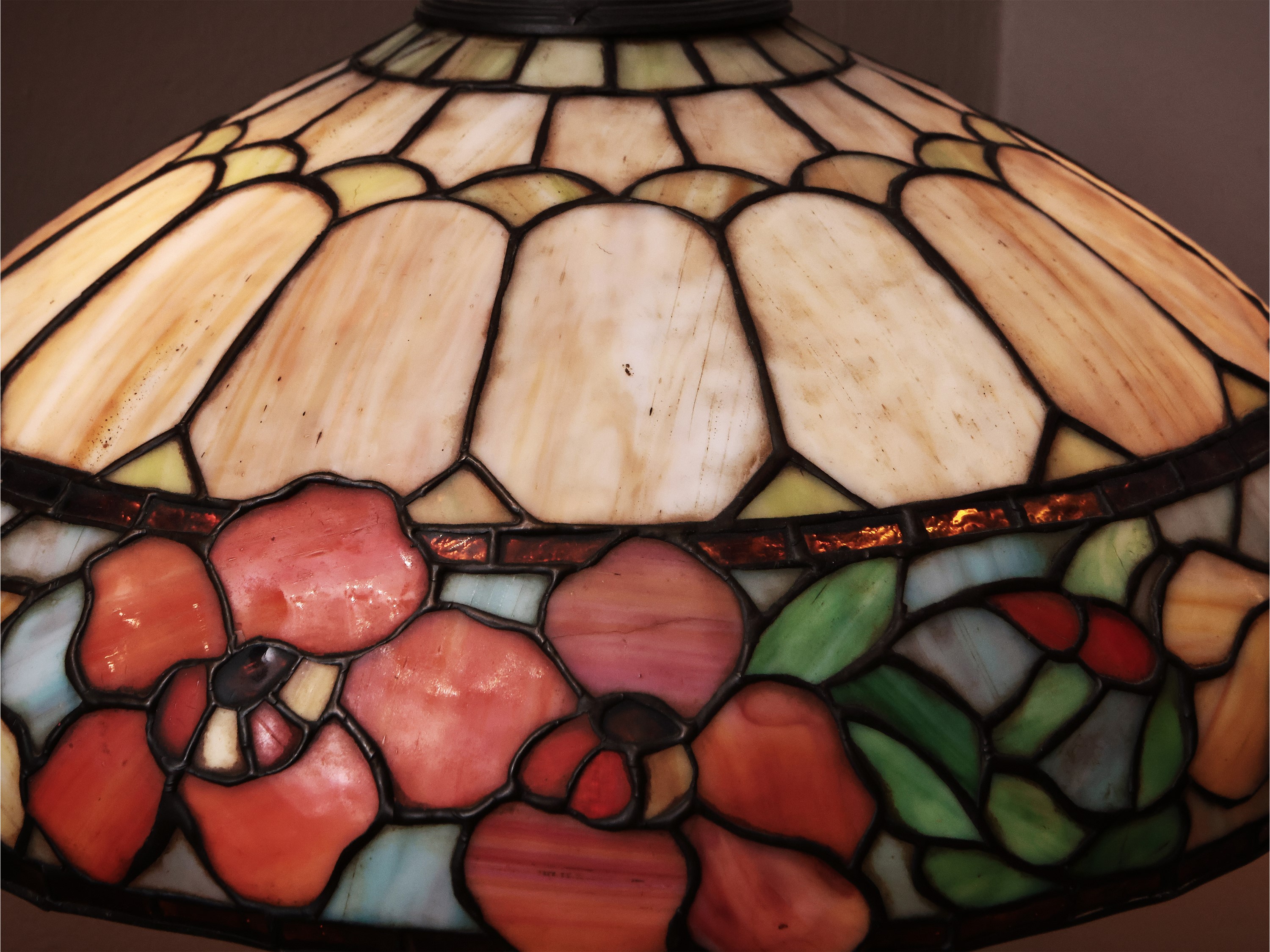 Lampada da Tavolo in Antimonio e Pasta di Vetro