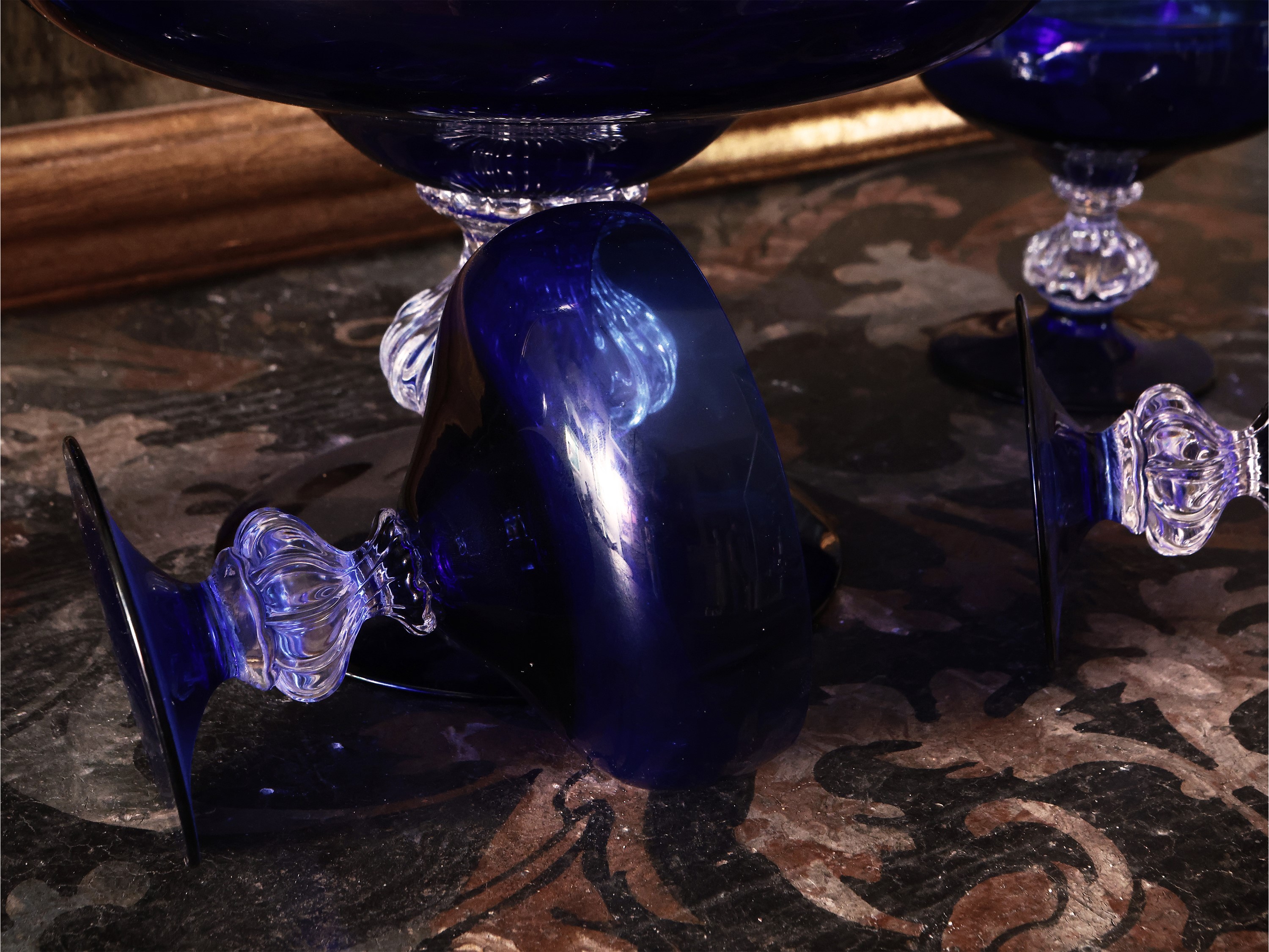 Set da Macedonia in Vetro Blu