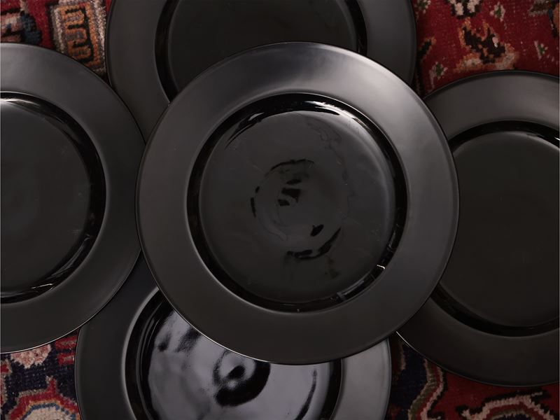 Serie di Dodici Sottopiatti in Porcellana, Porcelaine Noire, Tapio Wirkkala per Rosenthal