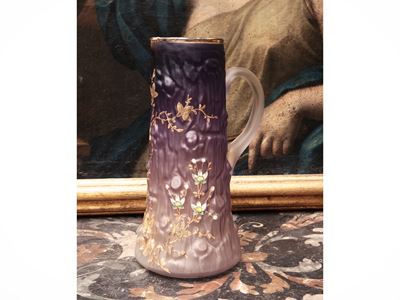 Vaso Art Nouveau a Caraffa in Vetro Pressato