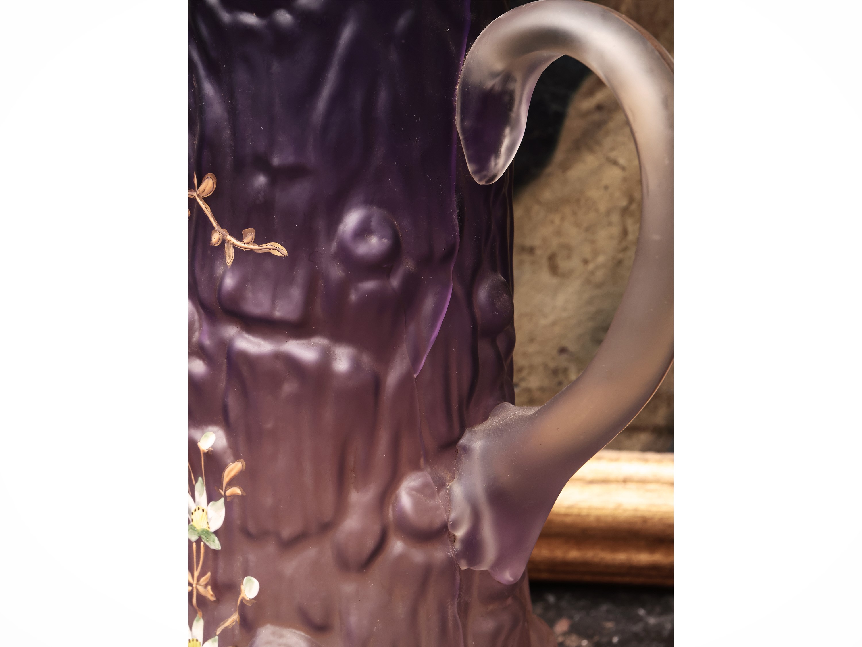 Vaso Art Nouveau a Caraffa in Vetro Pressato
