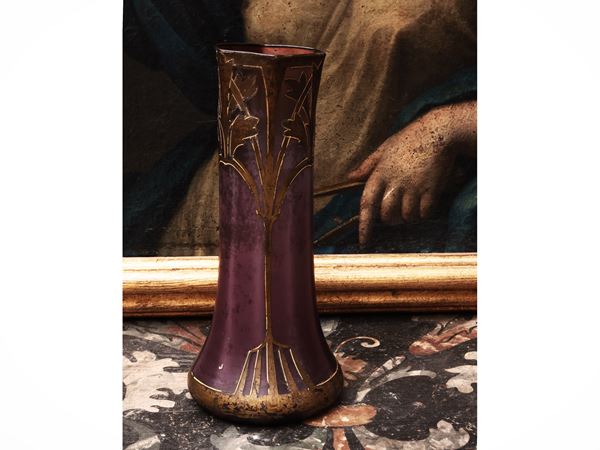 Vaso Art Dèco in vetro satinato