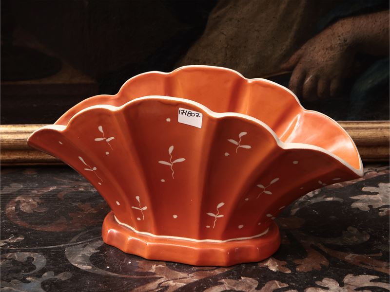 Vaso Art Dèco a Ventaglio in Ceramica