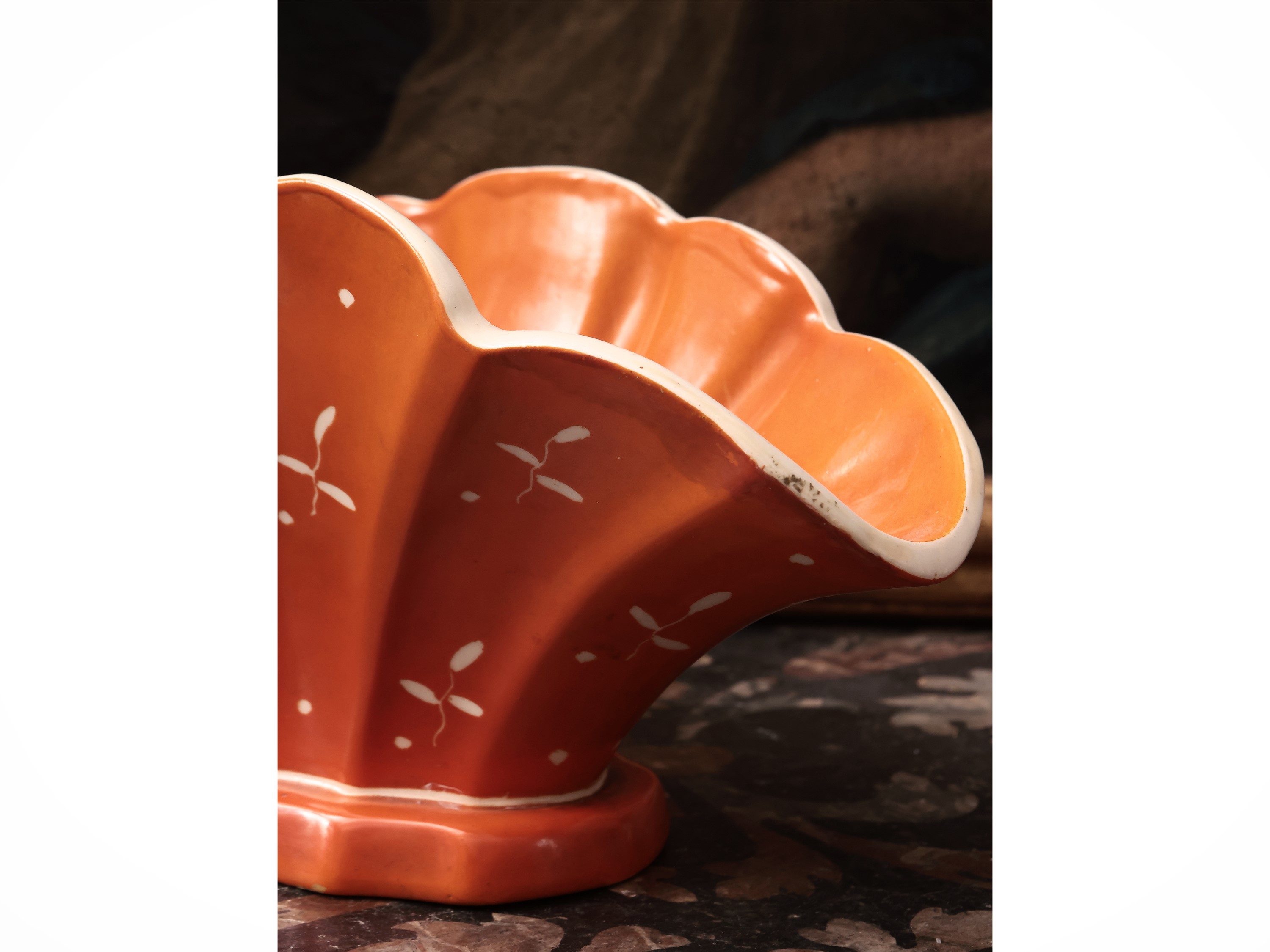 Vaso Art Dèco a Ventaglio in Ceramica