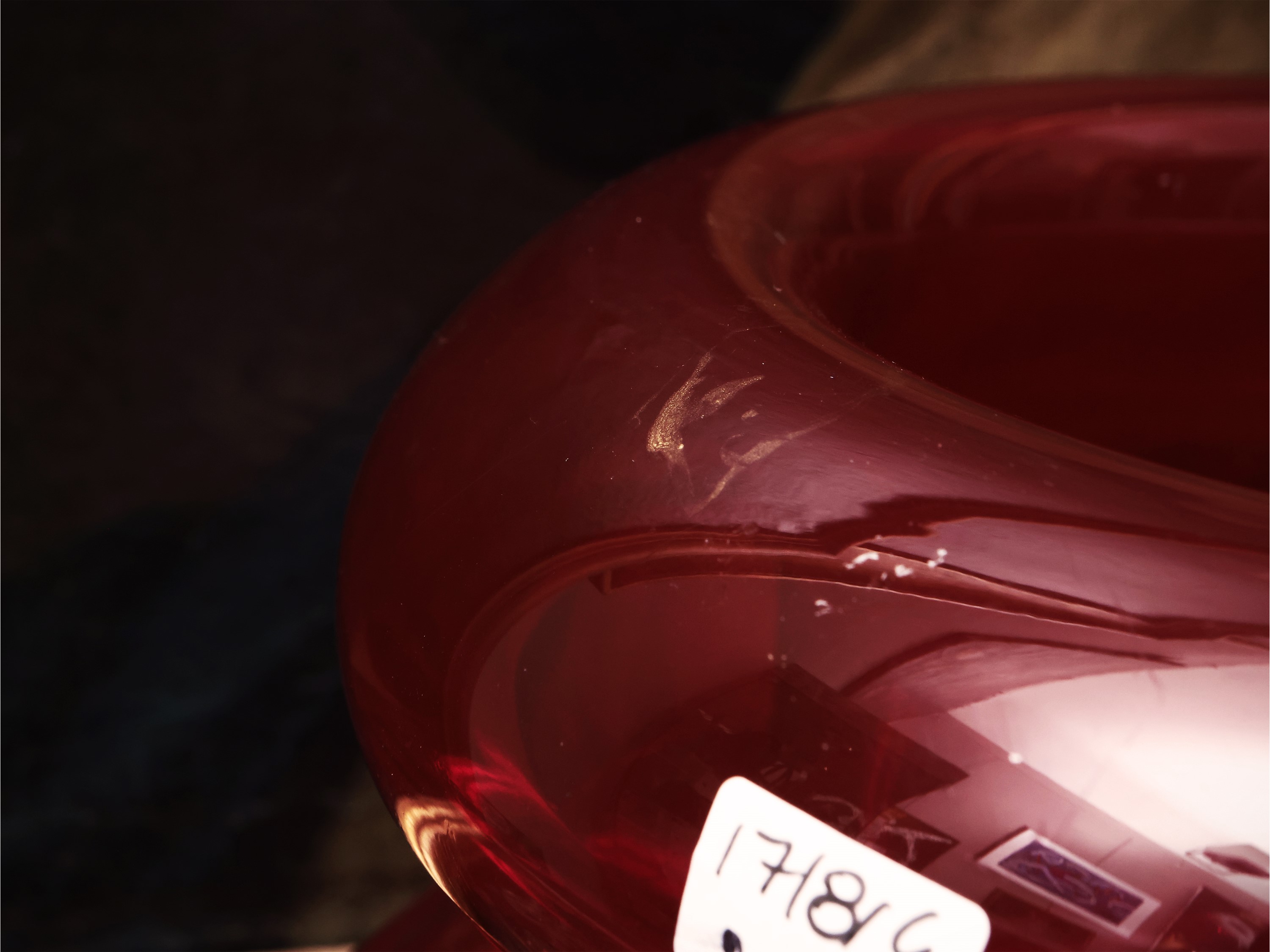 Grande Vaso in Vetro Rosso Ikea Vintage