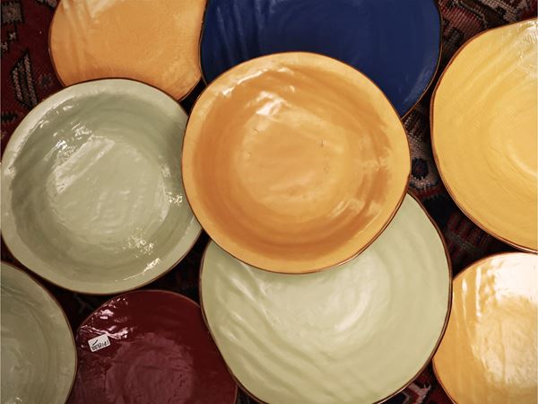Servizio di piatti in ceramica Arlecchino