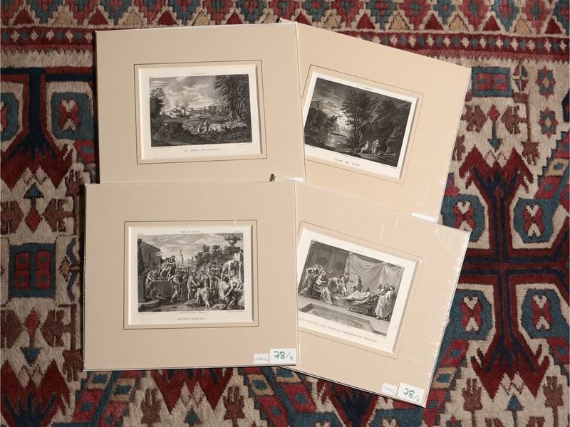 Quattro Acqueforti dalla "galerie Du Musée Napoléon" Scuola Francese