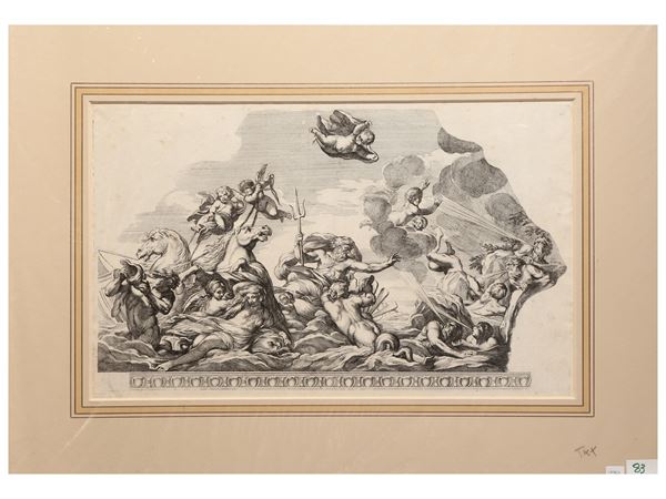Nettuno placa la tempesta scatenata da Eolo (da Pietro da Cortona)