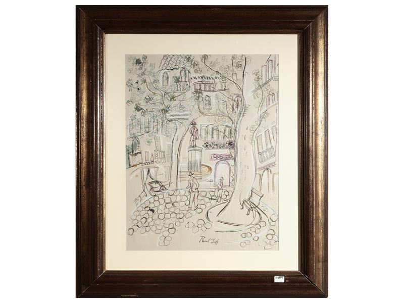 Raoul Dufy - Scorcio Parigino con Personaggi