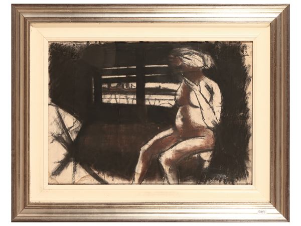 Carlo Mattioli - Composizione con nudo femminile, 1958