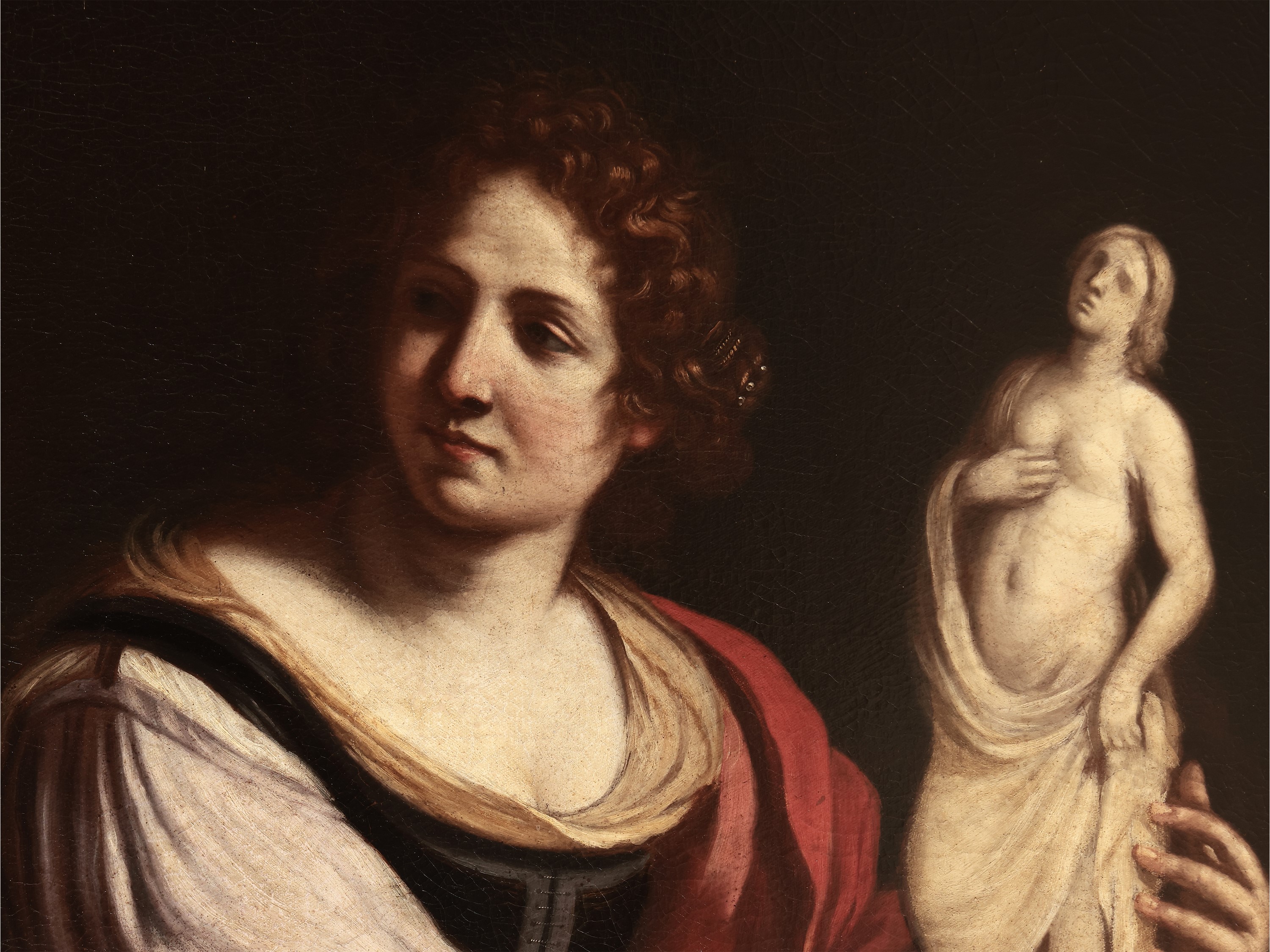 Seguace di Giovanni Francesco Barbieri, Detto Guercino - Allegoria della Scultura e della Pittura