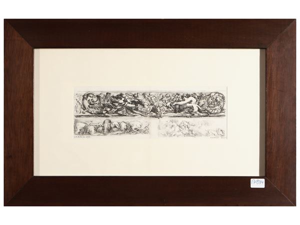 Hunting scenes taken from Ornamenti di fregi e fogliami, 1645 about