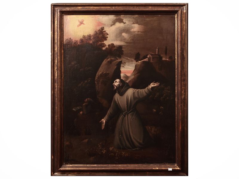 Scuola Fiamminga del XVII Secolo - San Francesco Riceve le Stigmate