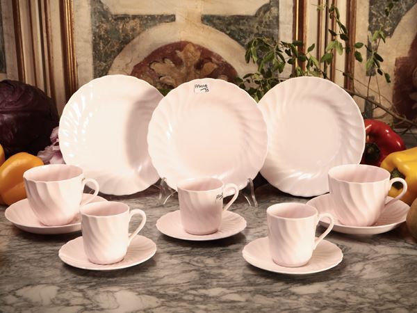 Servizio da tè e caffè in porcellana inglese sfumata rosa